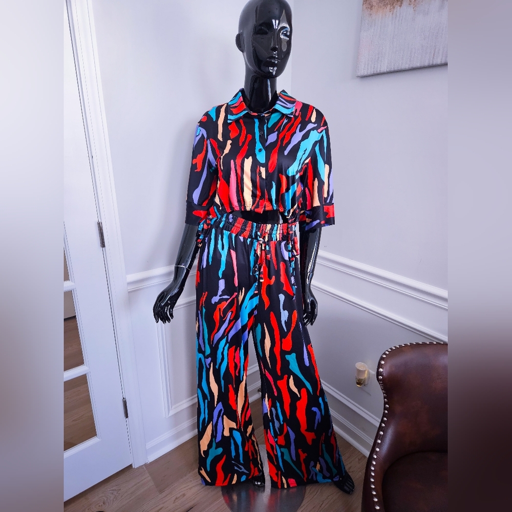 Fashion Nova Multicolor Abstract Print Set